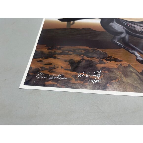 LE GM black horse robot print artwork signed 14/50 16x12" scorpion READ - Picture 3 of 6